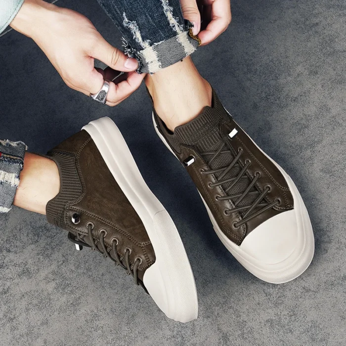Lightweight, Versatile, Trendy, Wear-resistant, Low-top, Lace-up Men's Large-sized Retro Style High-quality Casual Sneakers - Image 6