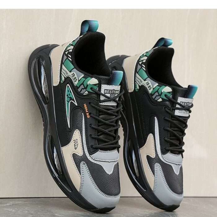 Men's waterproof sports shoes new leather surface new Chinese style dad shoes soft sole lightweight wear-resistant trend running Christmas - Image 4