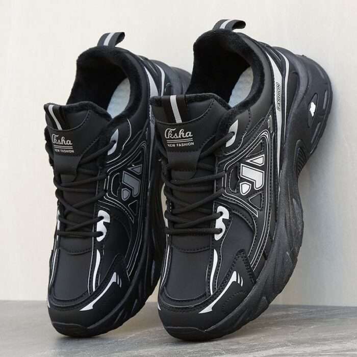 Men's waterproof sports shoes new leather surface new Chinese style dad shoes soft sole lightweight wear-resistant trend running Christmas - Image 5