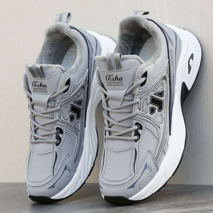 Men's waterproof sports shoes new leather surface new Chinese style dad shoes soft sole lightweight wear-resistant trend running Christmas - Image 6