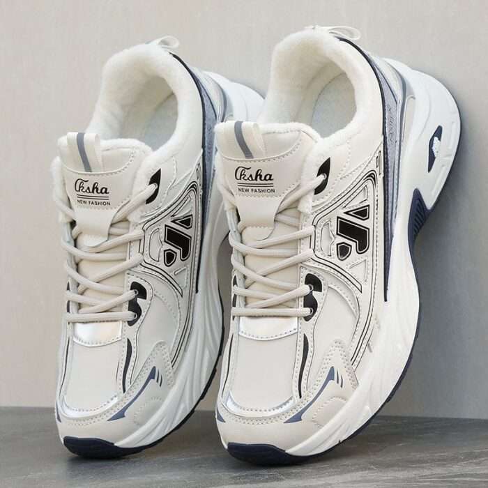 Men's waterproof sports shoes new leather surface new Chinese style dad shoes soft sole lightweight wear-resistant trend running Christmas - Image 2