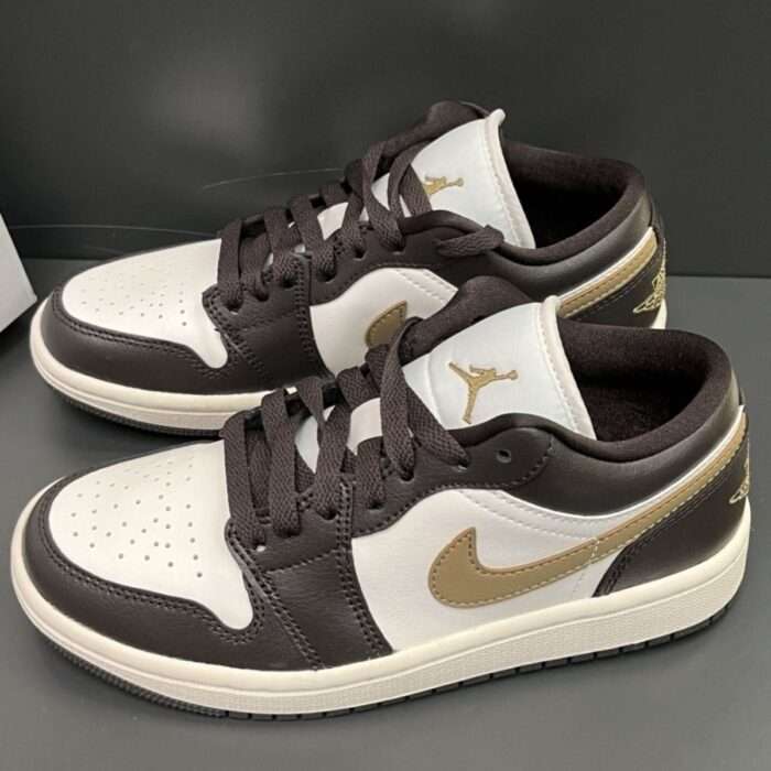 AJ1 Low Gold Hook Mocha trendy versatile sports low-top couple basketball shoes men and women casual sneakers - Image 9