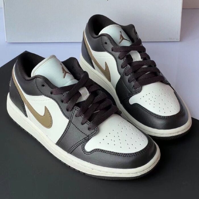 AJ1 Low Gold Hook Mocha trendy versatile sports low-top couple basketball shoes men and women casual sneakers - Image 8