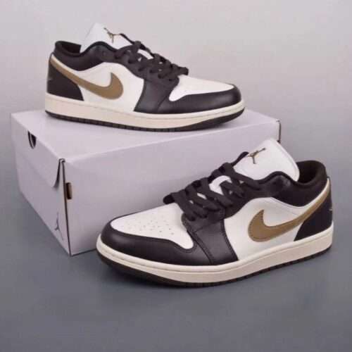 AJ1 Low Gold Hook Mocha trendy versatile sports low-top couple basketball shoes men and women casual sneakers