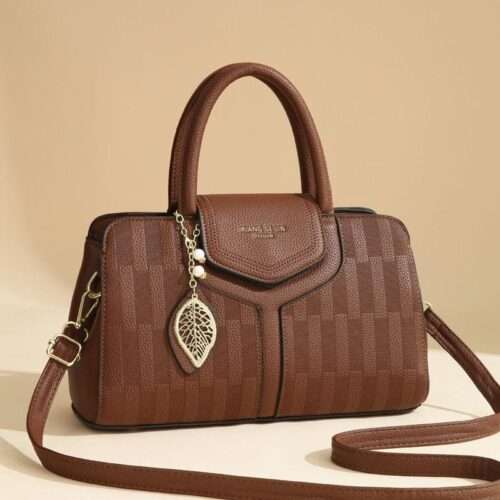 Genuine leather light luxury high-end women's handbag 2025 new trend middle-aged mother bag large capacity versatile crossbody bag
