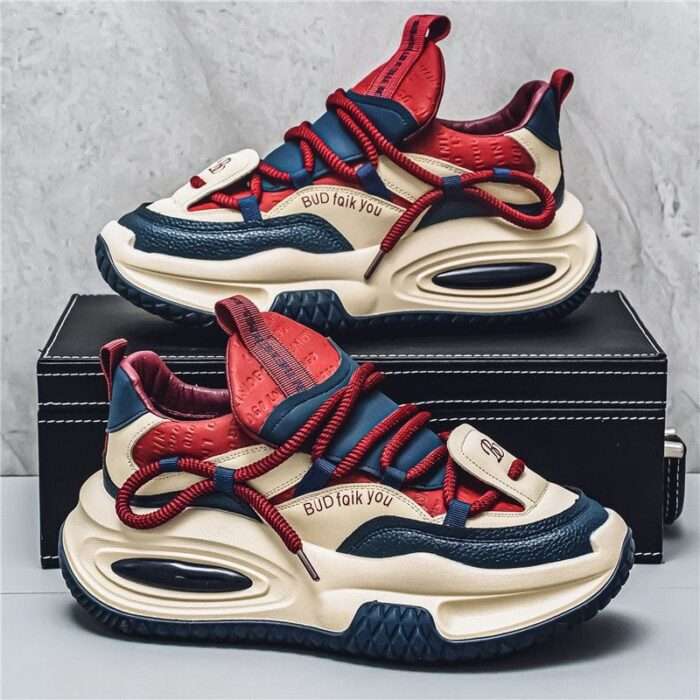 Men's shoes winter outdoor running wear-resistant thick-soled high-soled sports tide shoes students school style all-match net red dad shoes - Image 5