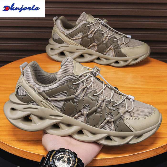 Men's shoes 2025 mesh breathable flying weaving running shoes men's one pedal non-slip sneakers all-match casual shoes - Image 3