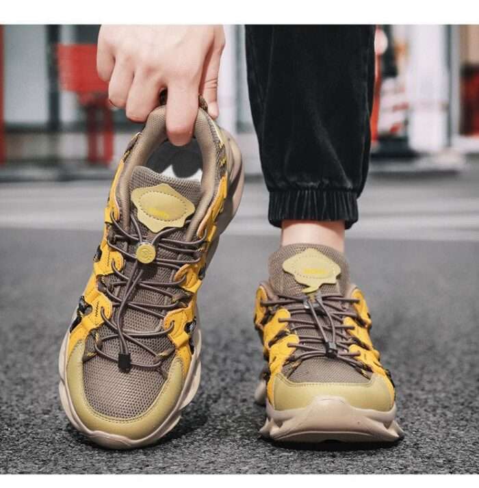 Men's shoes 2025 mesh breathable flying weaving running shoes men's one pedal non-slip sneakers all-match casual shoes - Image 4