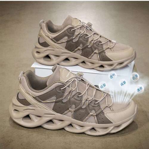 Men's shoes 2025 mesh breathable flying weaving running shoes men's one pedal non-slip sneakers all-match casual shoes