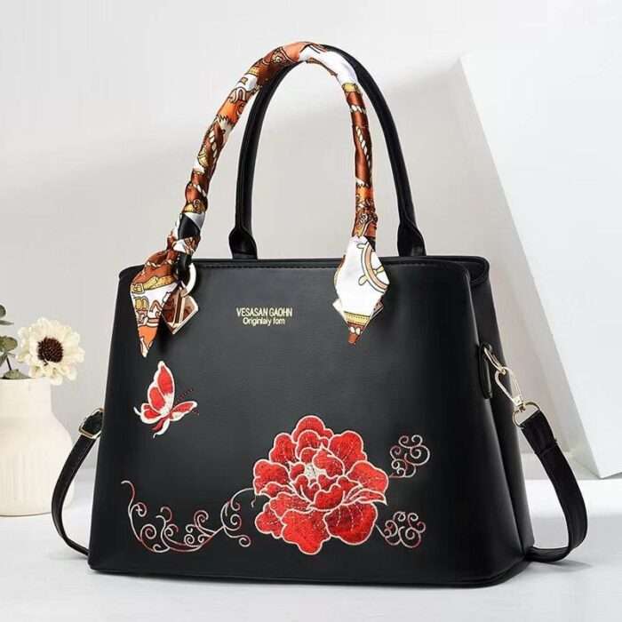 New ladies bag ladiesbag embroidered handbag silk scarf new Chinese style large capacity shoulder messenger bag bags - Image 2