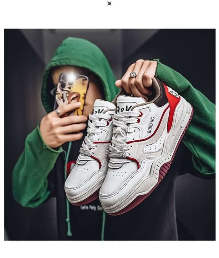 Men's shoes spring 2025 new style trendy all-match casual sneakers niche original youth sports thick-soled white shoes - Image 3