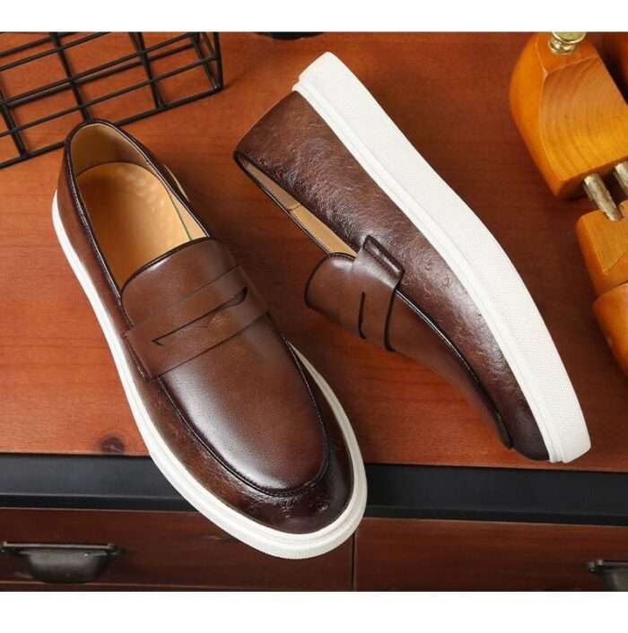 Increased business men loafers shoes business casual shoes breathable heightening men's leather shoes