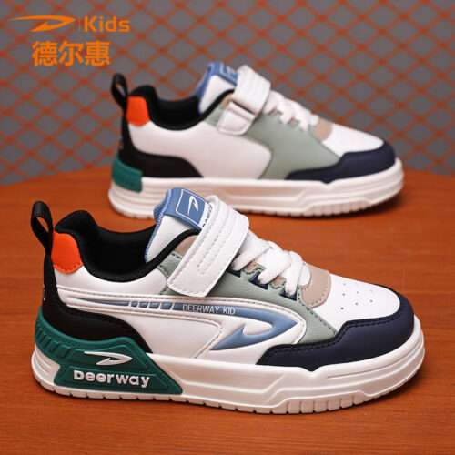 Delhui boys' sneakers, boys' sports shoes, 2025 spring new models for medium and large children's flat-soled trendy ultra-light boys' shoes