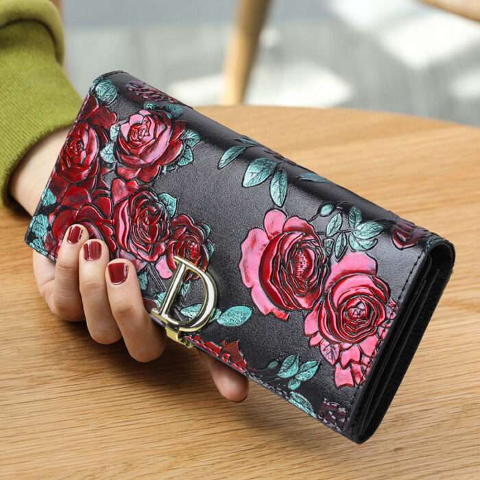 Wallet women 2024 new ladies long genuine leather multi-function multi-card slots cowhide large capacity handbag wallet - Image 2