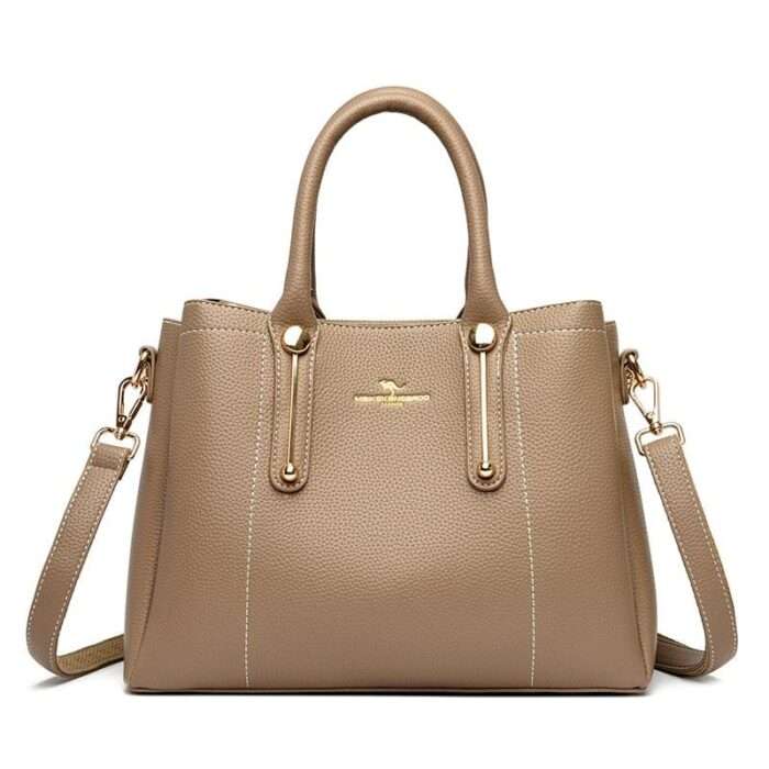 Genuine leather middle-aged new simple one-shoulder ladies versatile crossbody bag cowhide French light luxury light high value - Image 6