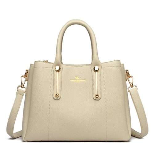 Genuine leather middle-aged new simple one-shoulder ladies versatile crossbody bag cowhide French light luxury light high value