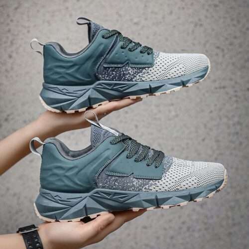 New outdoor shoes for men in autumn, popular all-match breathable sports casual shoes, mesh fly woven wear-resistant travel shoes