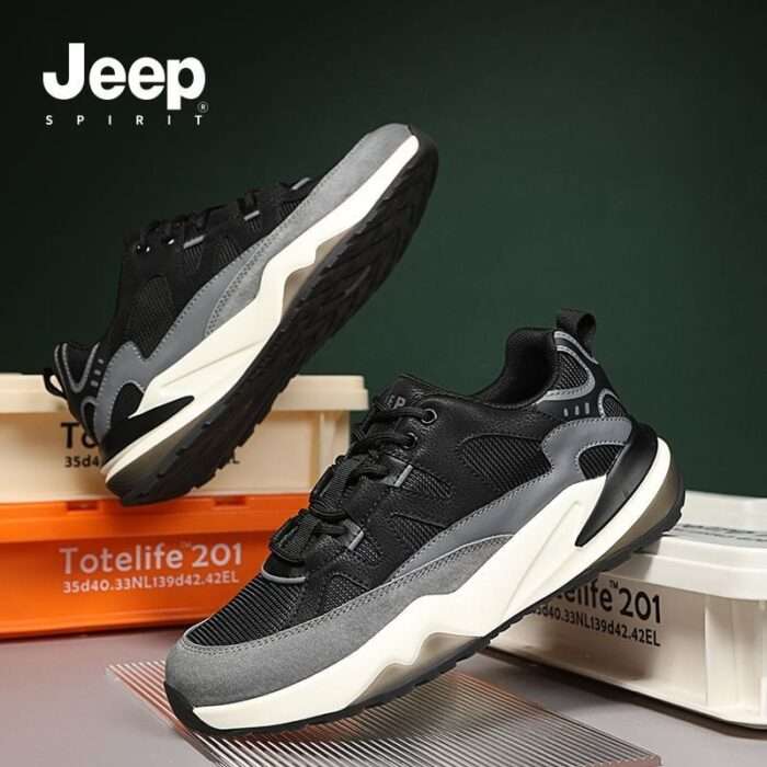 JEEP men's shoes 2025 new breathable mesh shoes wear-resistant thick-soled dad shoes outdoor lightweight running shoes men - Image 4