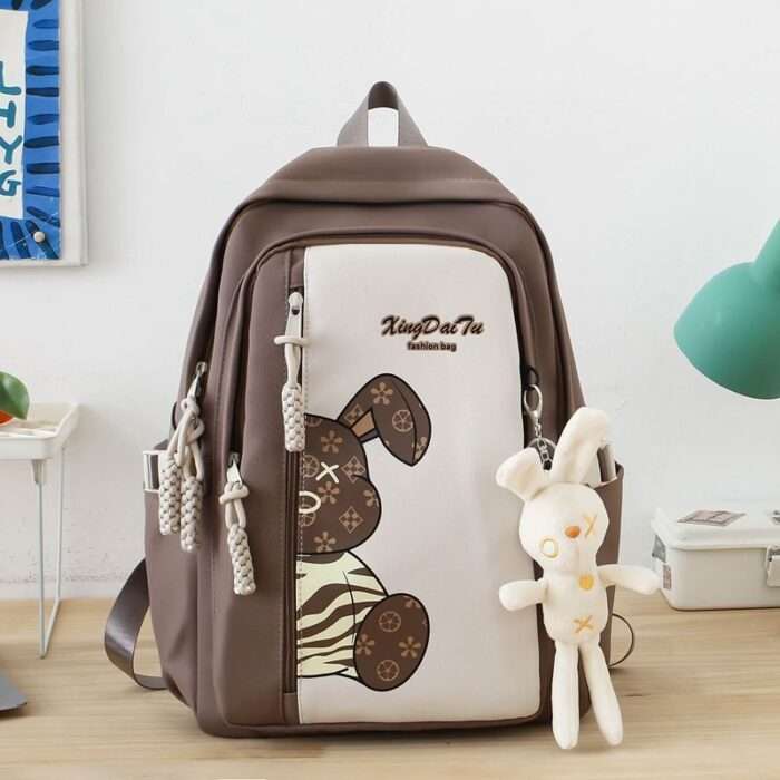 Reeyee new junior high school Korean version schoolbag student college student large capacity contrast color backpack niche backpack Japanese style - Image 6