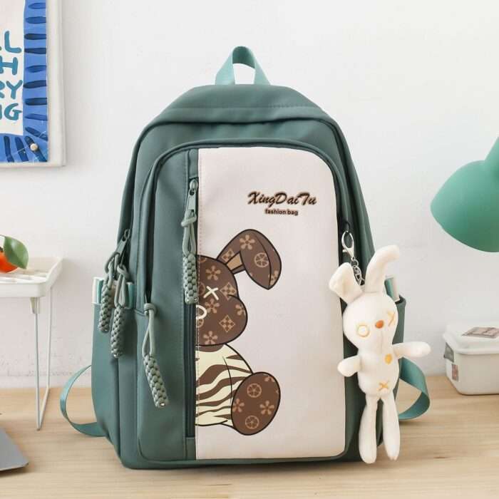Reeyee new junior high school Korean version schoolbag student college student large capacity contrast color backpack niche backpack Japanese style - Image 5