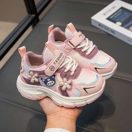 Girls shoes 2025 new spring and autumn children's sports shoes for middle and large children and girls soft sole Coulomi daddy shoes for running