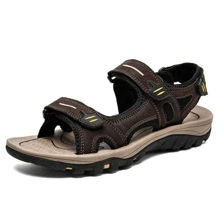 Men's Sandals Student Beach Shoes Sports Leather Outer Wearing Large Size Open Toe Men's Leather Sandals Non-Slip Teen - Image 7