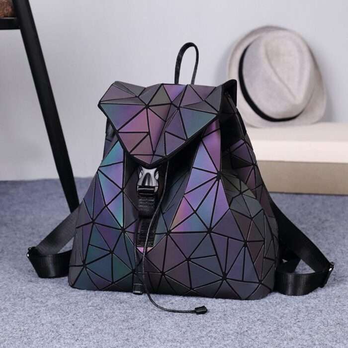 Backpack diamond-shaped men's and women's tide frosted star with the same style 2024 new computer travel bag geometric backpack - Image 2