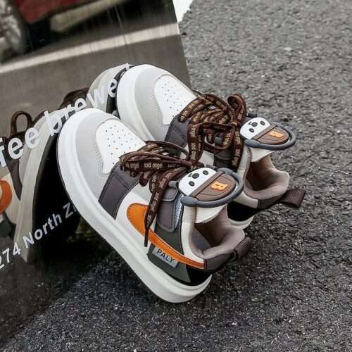 High-value campus spring and autumn student version trendy and cute ins sneakers for boys and big kids high-top basketball shoes