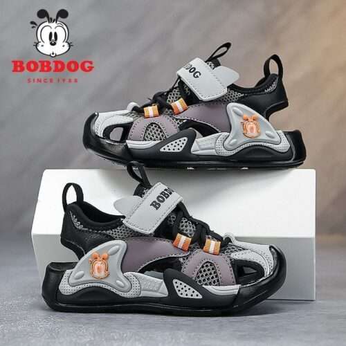 Babudou boys and girls sandals 2025 summer new fashion closed toe anti-collision soft bottom princess children's sports beach shoes