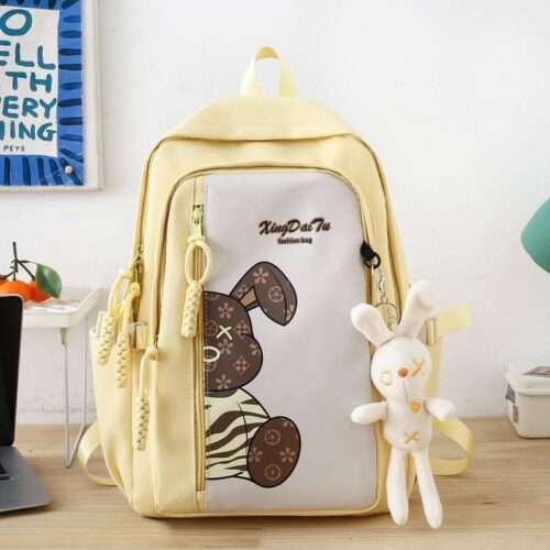 Reeyee new junior high school Korean version schoolbag student college student large capacity contrast color backpack niche backpack Japanese style