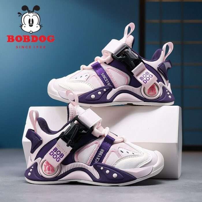 Babudou girls' shoes autumn 2025 new soft bottom non-slip leather surface for children's sports casual shoes waterproof - Image 2