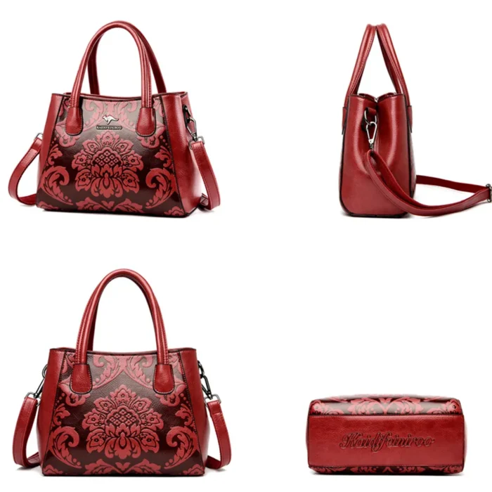 New Flower Pattern Design Women's Shoulder Bags Luxury Ladies Handbag Fashion Designer Women Genuine Leather Crossbody Bag Sac - Image 5