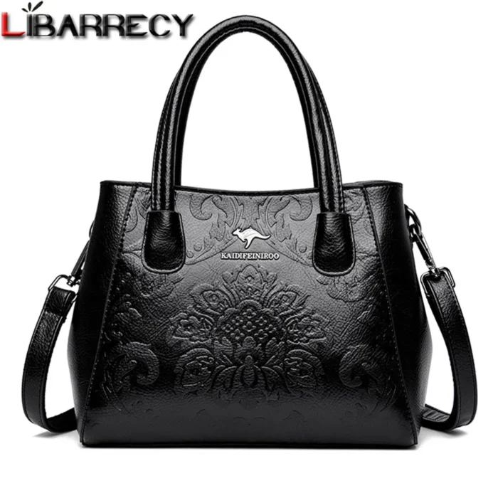 New Flower Pattern Design Women's Shoulder Bags Luxury Ladies Handbag Fashion Designer Women Genuine Leather Crossbody Bag Sac