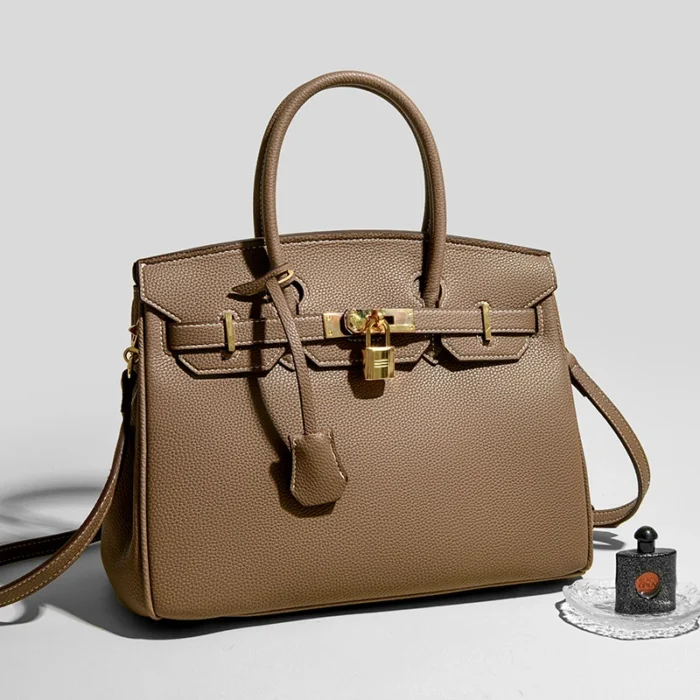 Commuter Essential Luxury Backpack Bag with Solid Color and Leather for Business Leisure Unisex High-End - Image 4