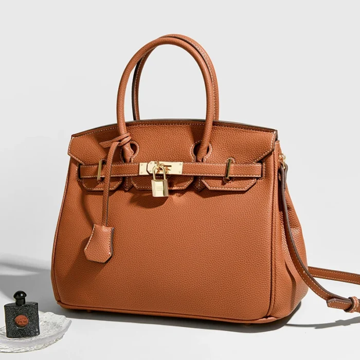 Commuter Essential Luxury Backpack Bag with Solid Color and Leather for Business Leisure Unisex High-End - Image 2