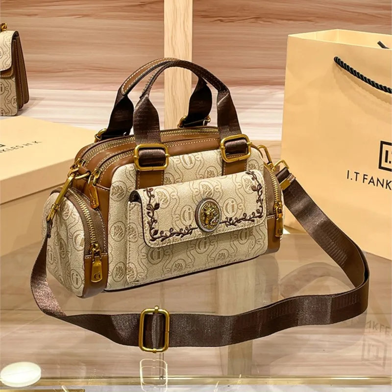 Women's Handbag 2024 New Brand Genuine Leather Handbag Designer High Quality Retro Single Shoulder Oblique Cross Pillow Bag - Image 2