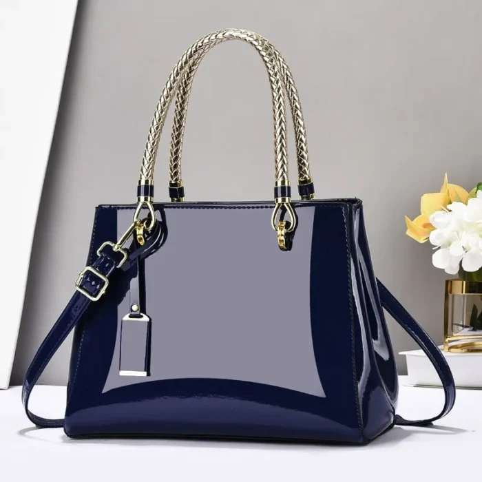 2025 Light Luxury Fashion Lacquer Leather Handbag Large Capacity Ladies Casual Shoulder Crossbody Bag Bright Face Women's Bag - Image 6