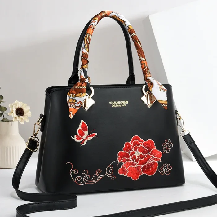 Women Crossbody Bag Fashion Design Large Capacity PU Material Embroidered Single Shoulder Bag Female Crossbody Bags Purse