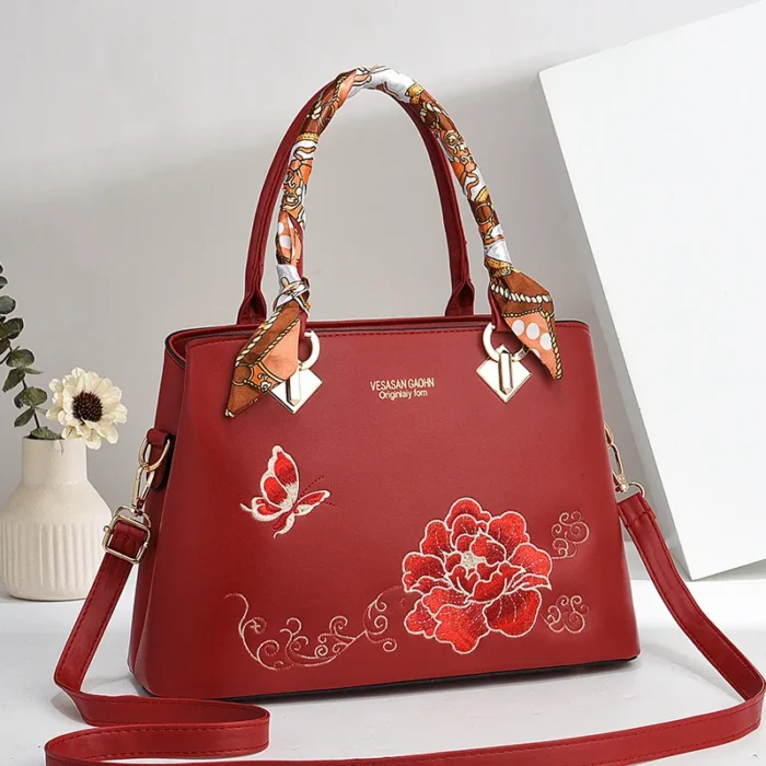 Women Crossbody Bag Fashion Design Large Capacity PU Material Embroidered Single Shoulder Bag Female Crossbody Bags Purse - Image 2