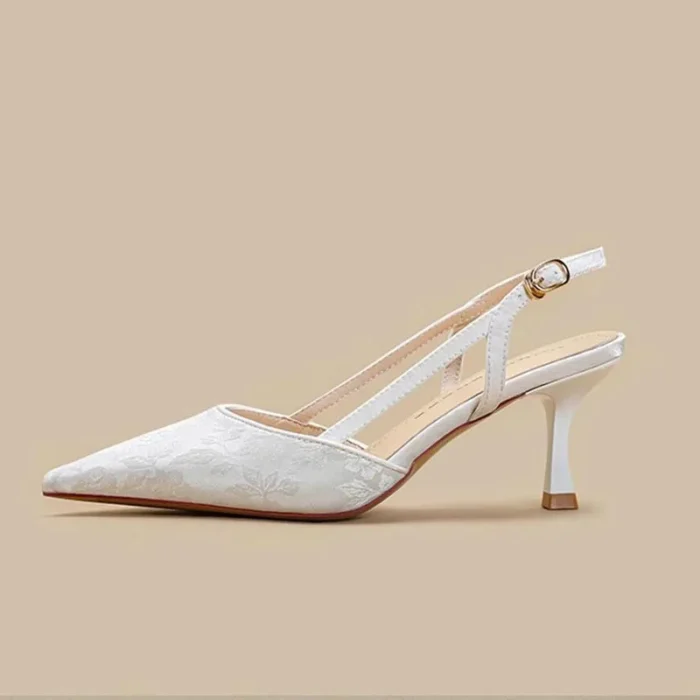 Summer New Women's Sandals with Pointed Fine Heels Embroidered with Chinese Style High Heels - Image 4