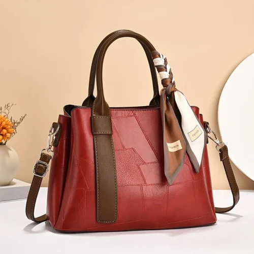 Fashionable New Women's Bag, Scarf Decoration, Hand-Held Shoulder Crossbody Bag, Women's Commuting Tote Bag