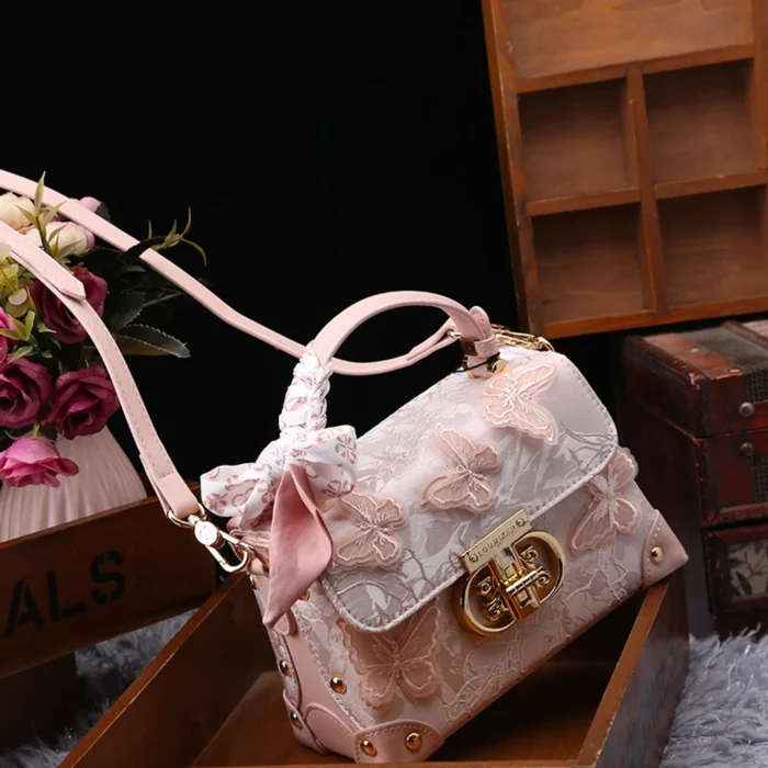 Banquet Bag, Leather Handbag, 2025 New Fashion Bag, Versatile Butterfly Scarf Bag, Single Shoulder Crossbody Bag - Image 4