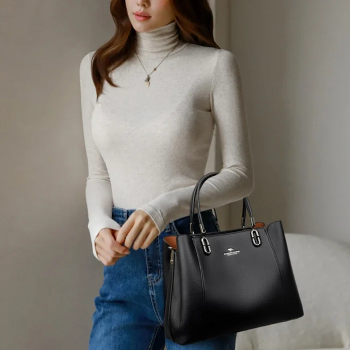 3 Layers Large Capacity Women Tote Bag Soft Leather Luxury Handbags Women Bags Designer Solid Color Crossbody Bag Hand Bags 2025 - Image 4