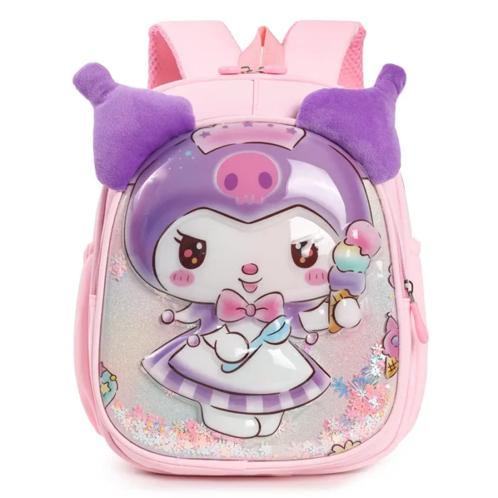 New High-Appearance-Level Cartoon And Anime-Related 3d Sanrio Kuromi Spine Support Large-Capacity Backpack For Girls Students - Image 6