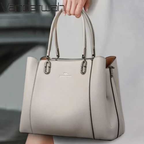 3 Layers Large Capacity Women Tote Bag Soft Leather Luxury Handbags Women Bags Designer Solid Color Crossbody Bag Hand Bags 2025