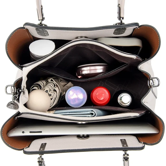 3 Layers Large Capacity Women Tote Bag Soft Leather Luxury Handbags Women Bags Designer Solid Color Crossbody Bag Hand Bags 2025 - Image 6