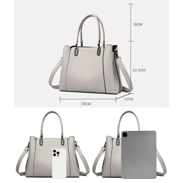 3 Layers Large Capacity Women Tote Bag Soft Leather Luxury Handbags Women Bags Designer Solid Color Crossbody Bag Hand Bags 2025 - Image 5