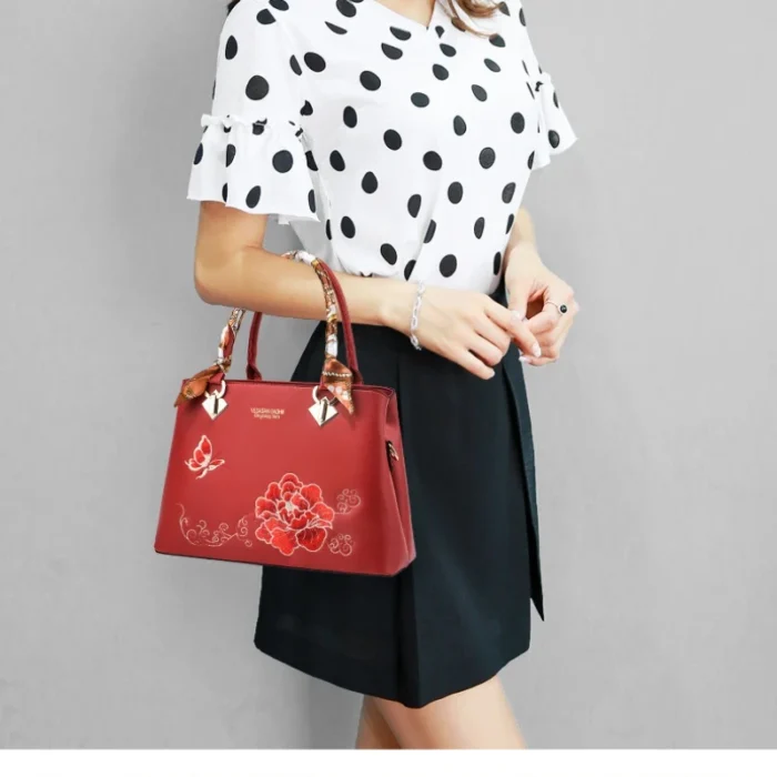 Women Crossbody Bag Fashion Design Large Capacity PU Material Embroidered Single Shoulder Bag Female Crossbody Bags Purse - Image 6
