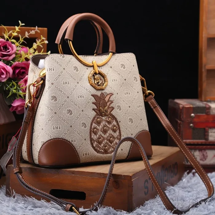 Brand designer handbag retro bucket bag women's 2025 new autumn and winter high-end printed shoulder crossbody bag - Image 3