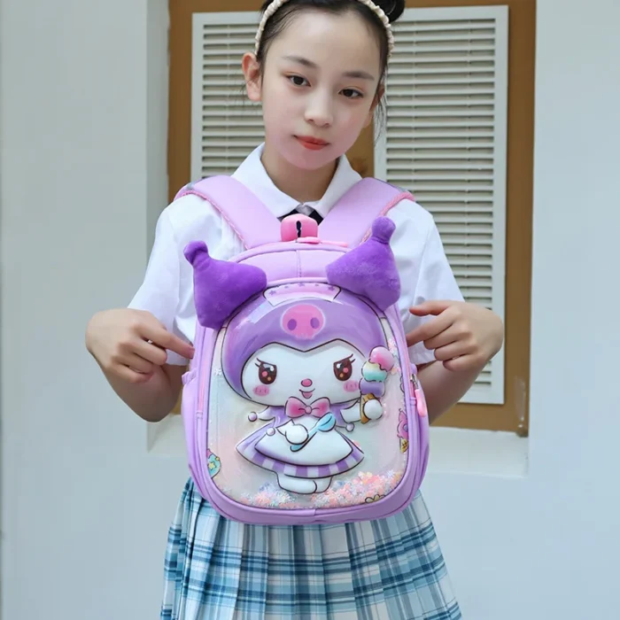 New High-Appearance-Level Cartoon And Anime-Related 3d Sanrio Kuromi Spine Support Large-Capacity Backpack For Girls Students - Image 3